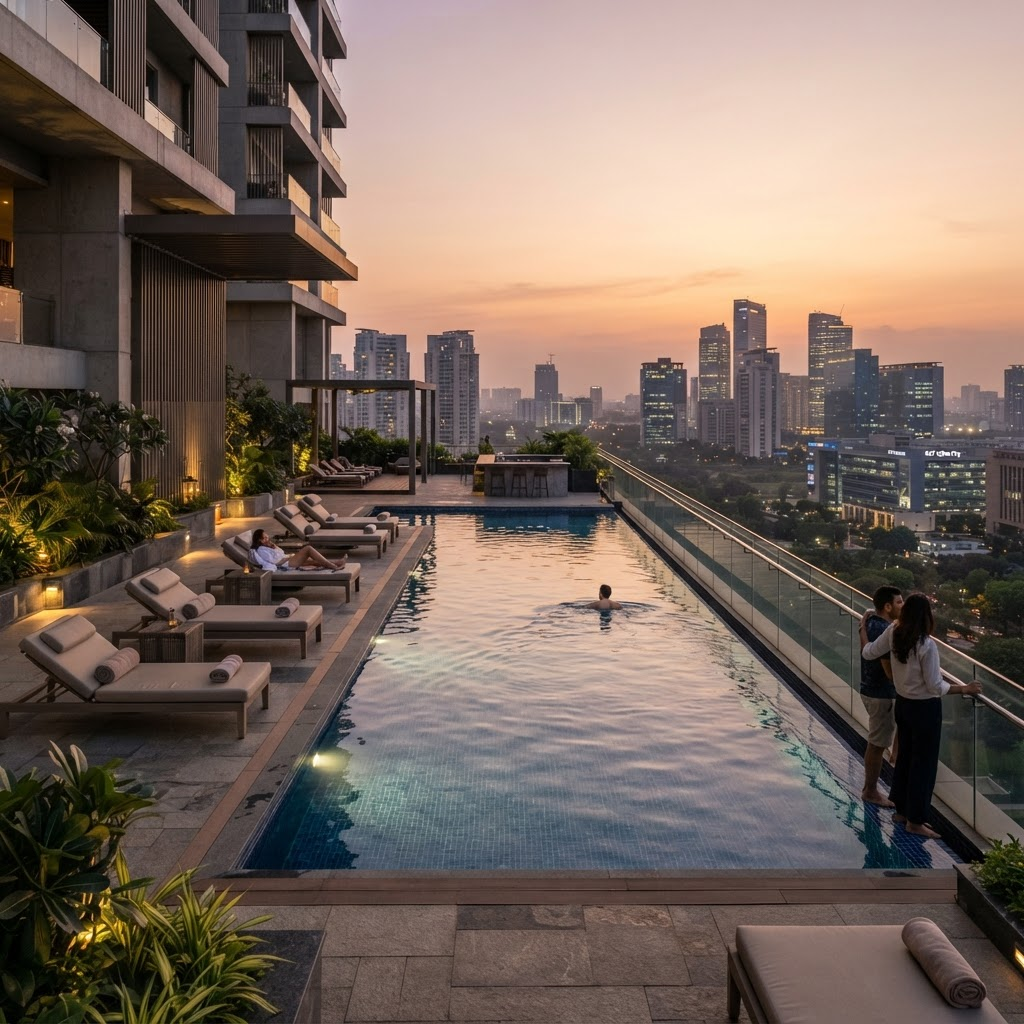 Rooftop infinity swimming pool